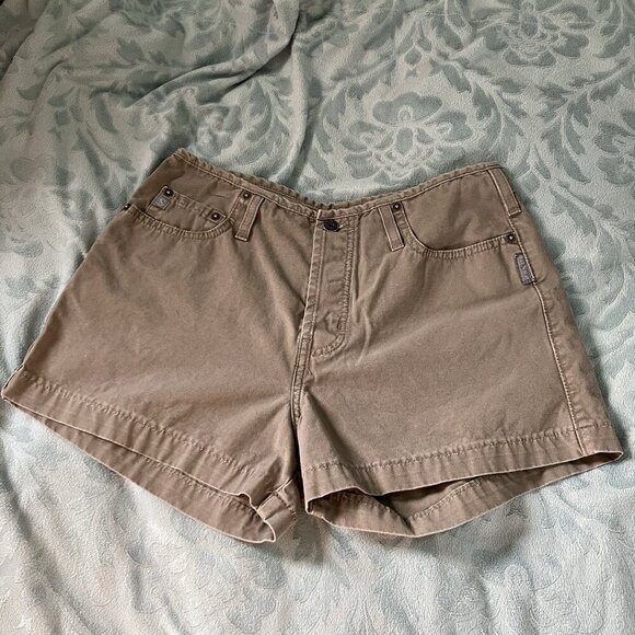 Vintage Silver Jeans Shorts Womens 31 Y2K Tan Low Rise Khaki Made in Canada - Picture 5 of 12